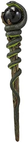 Ebros Magic Wand Nagini Black Orb Snake Decor 1