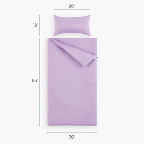 Wake In Cloud Kids Sleeping Bag with Pillow Set - Lilac Purple