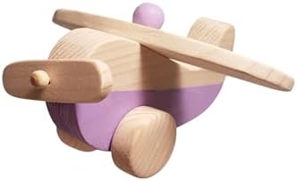 Cute Wooden Airplane Toy for Toddlers Handmade and Natural