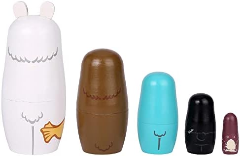 Yoption 5Pcs Bear Matryoshka Nesting Dolls Set