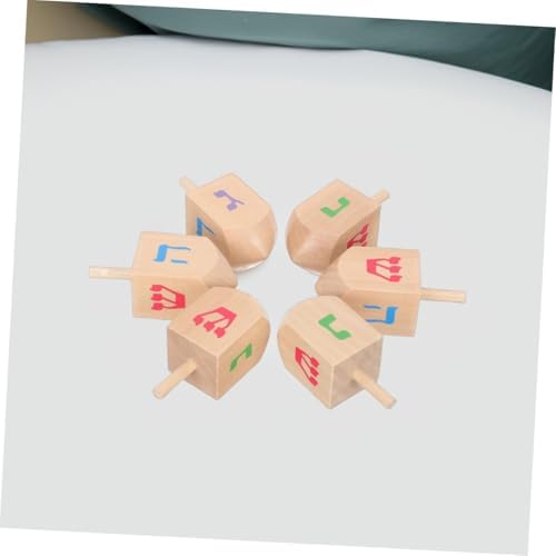 Vaguelly Hanukkah Decorations Wooden Gyroscope Toys for Babys Party
