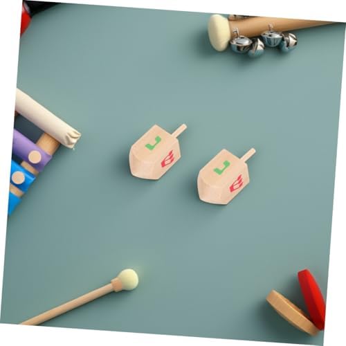 Vaguelly Hanukkah Decorations Wooden Gyroscope Toys for Babys Party