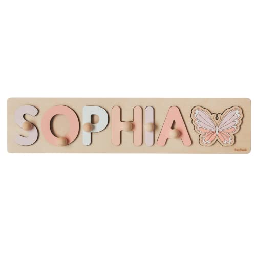 Personalized Name Puzzle with Butterfly and Rainbow