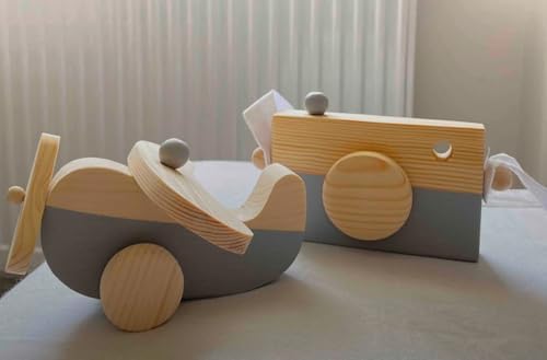 Handmade Wooden Airplane Toy for Toddlers