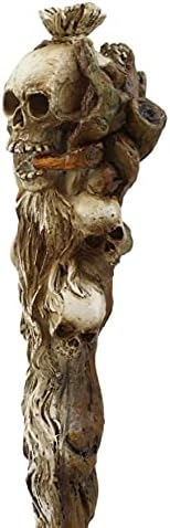 Ebros Magic Wand Fantasy Cosplay Decor Necromancer Skulls