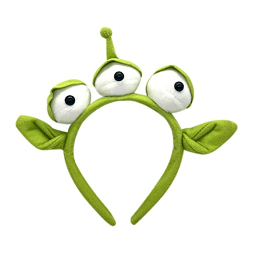 Green Alien Headband with Three Eyes for Girls Kids