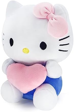 Kawaii Love Plush Toy with Heart Pillow Blue