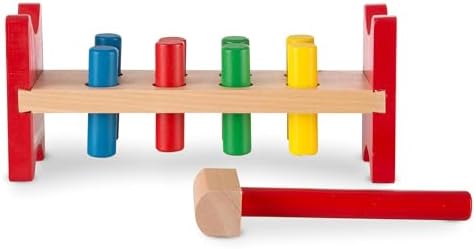 Melissa Doug Deluxe Wooden Pound-A-Peg Toy With Hammer 1