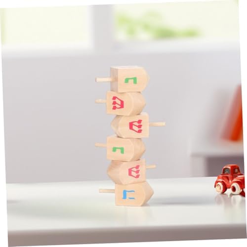 Vaguelly Hanukkah Decorations Wooden Gyroscope Toys for Babys Party