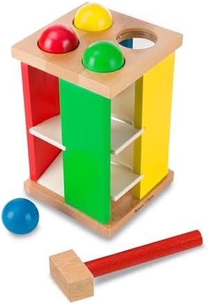 Melissa Doug Deluxe Pound and Roll Wooden Tower Toy