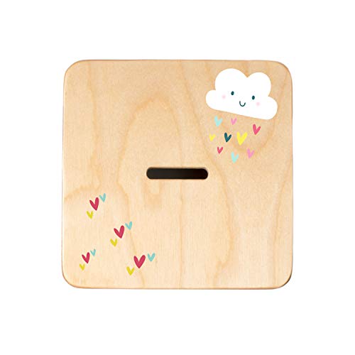BloomOwl Wooden Piggy Bank - Personalized Unicorn Doodle Gift