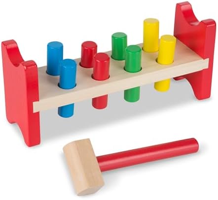 Melissa Doug Deluxe Wooden Pound-A-Peg Toy With Hammer 1