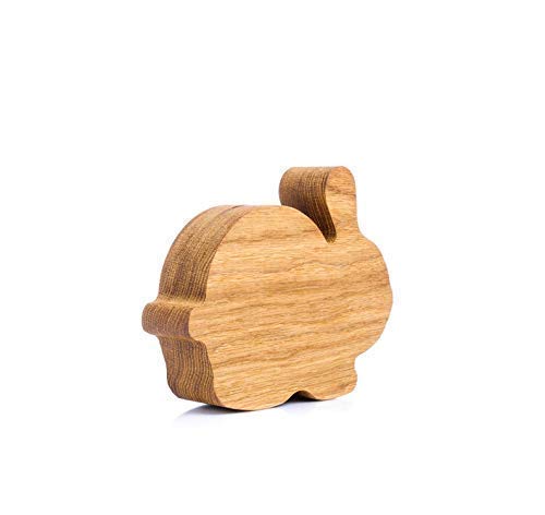 Personalized Rabbit Coin Bank Wooden Piggy Bank for Kids