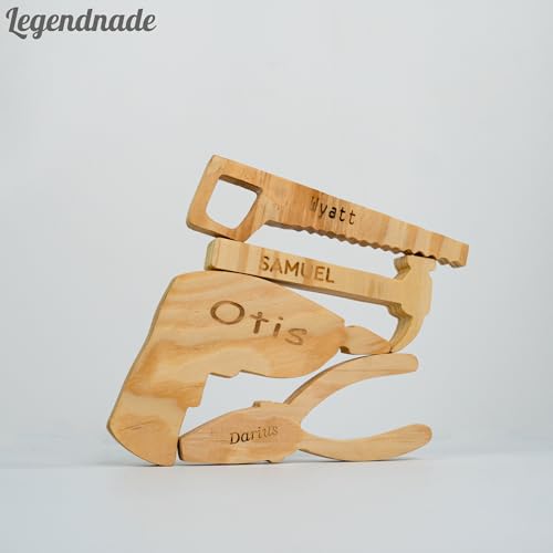 Legendnade Personalized 4-Piece Tool Wooden Toy Set 1