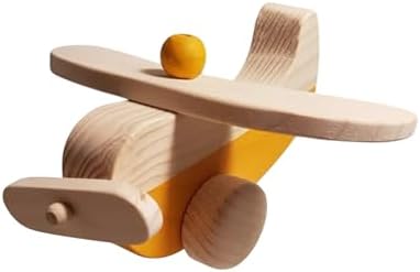 Wooden Airplane Toy for Toddlers Handmade and Safe