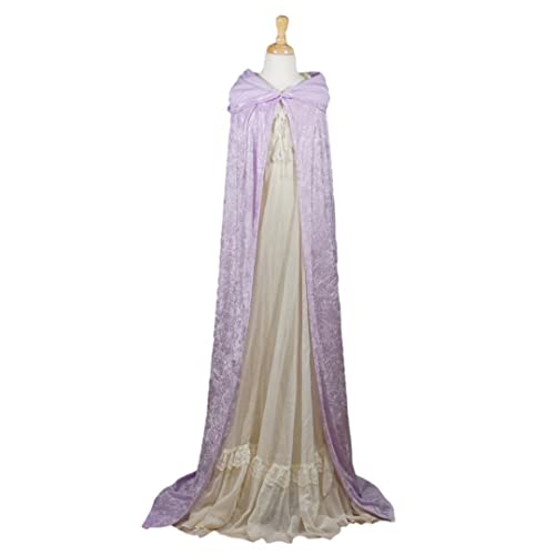 Light Purple Lavender Velvet Hooded Cape for All Sizes