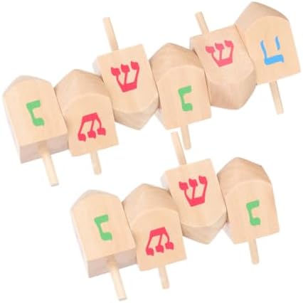 Vaguelly Hanukkah Decorations Wooden Gyroscope Toys for Babys Party