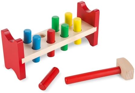 Melissa Doug Deluxe Wooden Pound-A-Peg Toy With Hammer 1