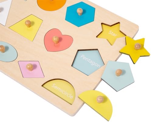 Adena Montessori Shape Peg Puzzle Set 12 Pieces