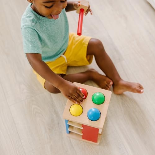 Melissa Doug Deluxe Pound and Roll Wooden Tower Toy