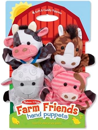 Melissa Doug Farm Friends Hand Puppets Set of 4 1