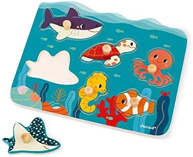 Janod Ocean Puzzle for Toddlers 7 Pieces Ages 18 Months
