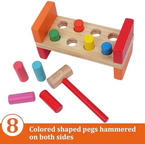 Hidoggy Wooden Hammer Toy for Toddlers 1-3