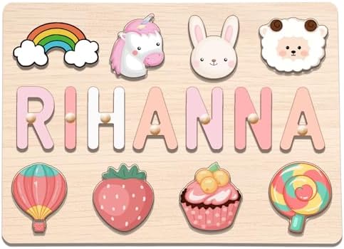 Personalized Name Puzzle for Kids Wooden Puzzle with Engraved Text