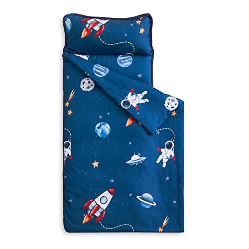 Wake In Cloud Toddler Nap Mat with Pillow and Blanket Galaxy Themed