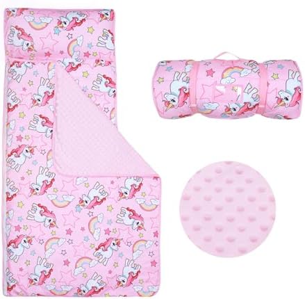 Kids Sleeping Bag Nap Mat with Pillow and Blanket 1