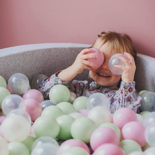 MEOWBABY Foam Ball Pit 35 x 115 in with 200 Balls