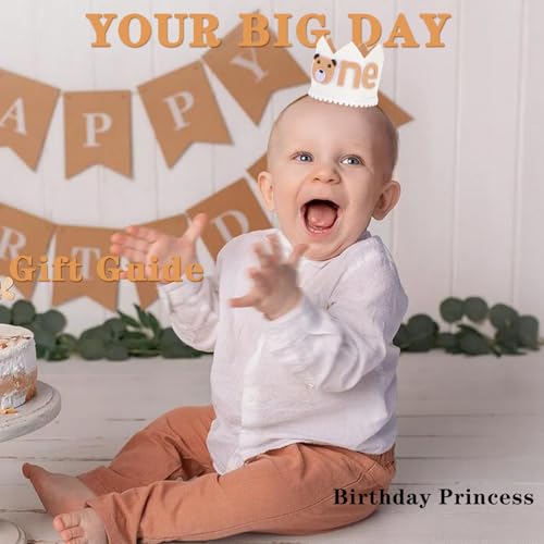 SuPoo First Birthday Bear Crown Headband 1