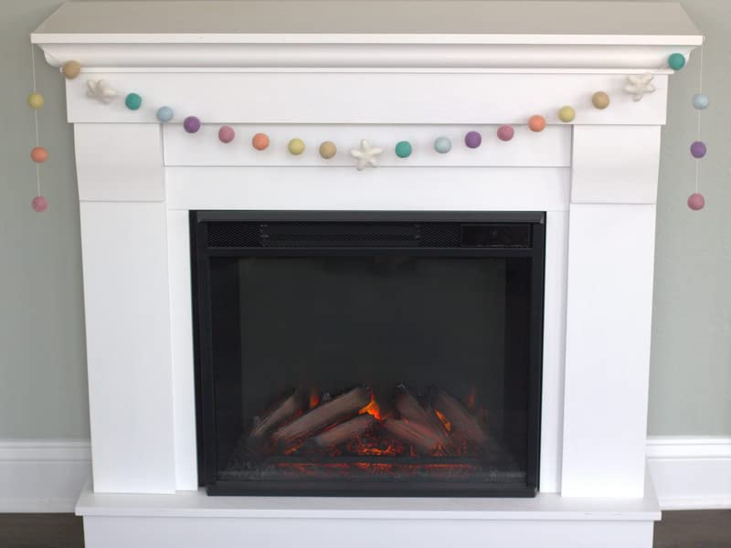 Matthew Mae Felt Ball Star Garland - Pastel Rainbow