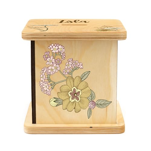 BloomOwl Wooden Piggy Bank Personalized for Kids and Adults
