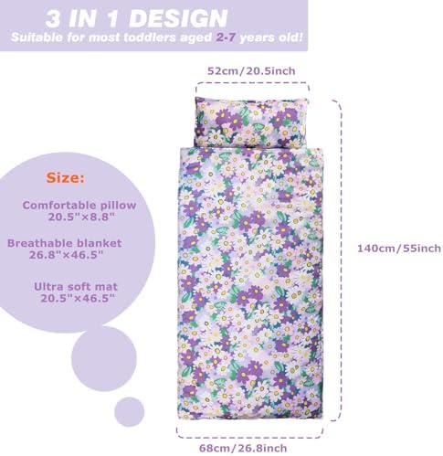Hi Sprout Toddler Nap Mat with Pillow and Blanket 1