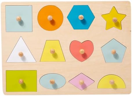 Adena Montessori Shape Peg Puzzle Set 12 Pieces
