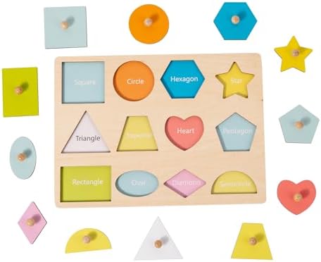 Adena Montessori Shape Peg Puzzle Set 12 Pieces