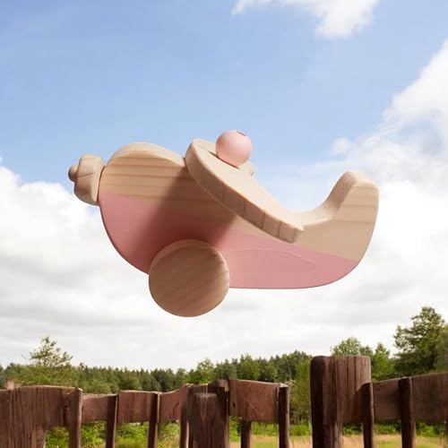 Wooden Airplane Toy for Toddlers Handmade and Natural