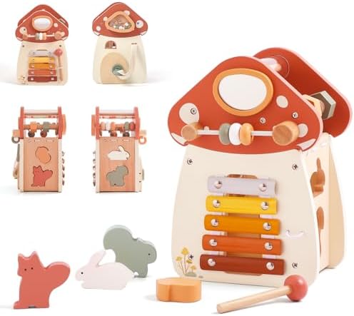 8 in 1 Wooden Activity Cube for Baby and Toddler
