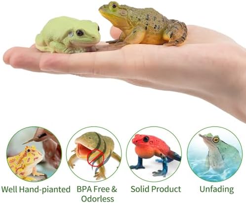 Toymany Frog Toy Figures 12PCS Realistic Playset