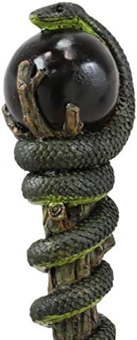 Ebros Magic Wand Nagini Black Orb Snake Decor 1