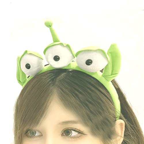Green Alien Headband with Three Eyes for Girls Kids