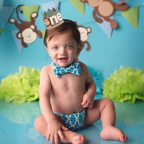Monkey 1st Birthday Crown - Olive Green Safari Hat for Boys
