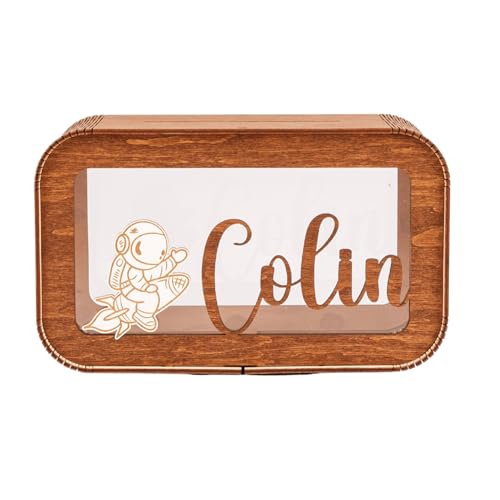 Personalized Wooden Piggy Bank for Kids - Custom Name Animal Design