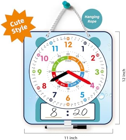 Cute Style 12 Magnetic Writable Teaching Clock