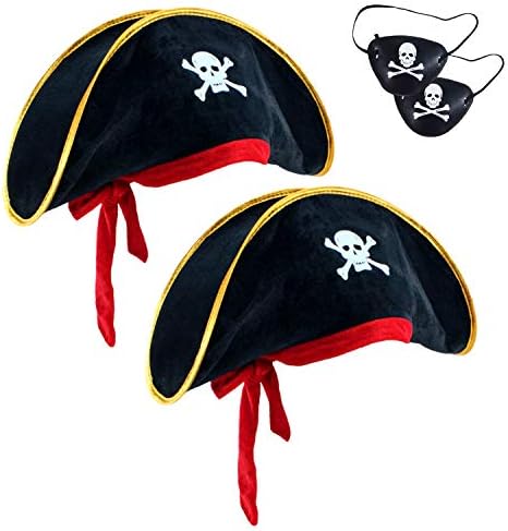 D-Fokes Pirate Captain Costume Cap with Eye Patch