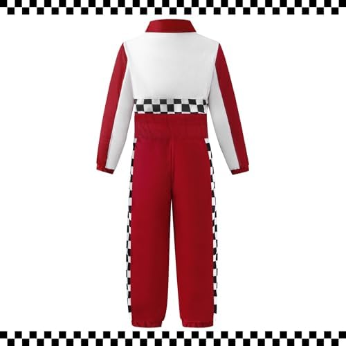 Race Car Driver Costume for Kids with Cap and Flag