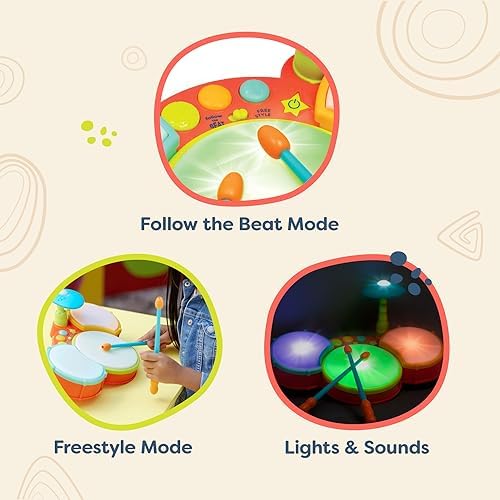 Little Beats Kids Drum Set - Musical Instrument for Toddlers