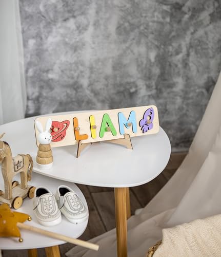 Custom Wooden Name Puzzle for Baby 1st Birthday Gift