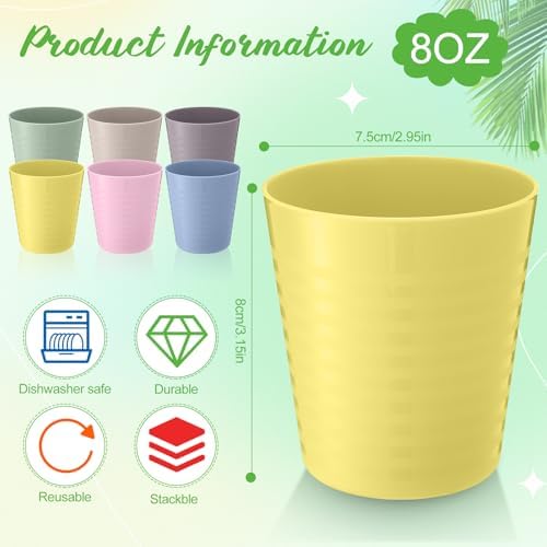 Eccliy 72 Pack Kids Plastic Cups 8 oz Reusable Unbreakable